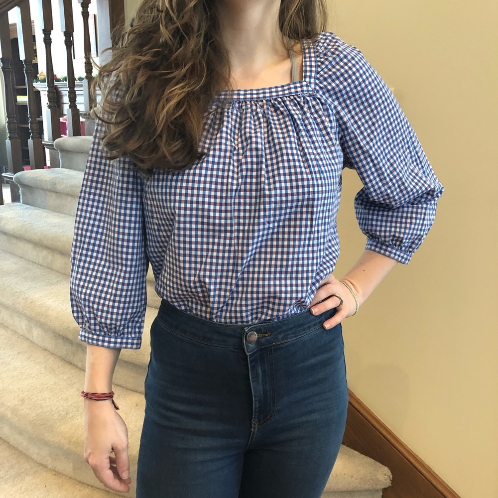 J Crew Gingham Top